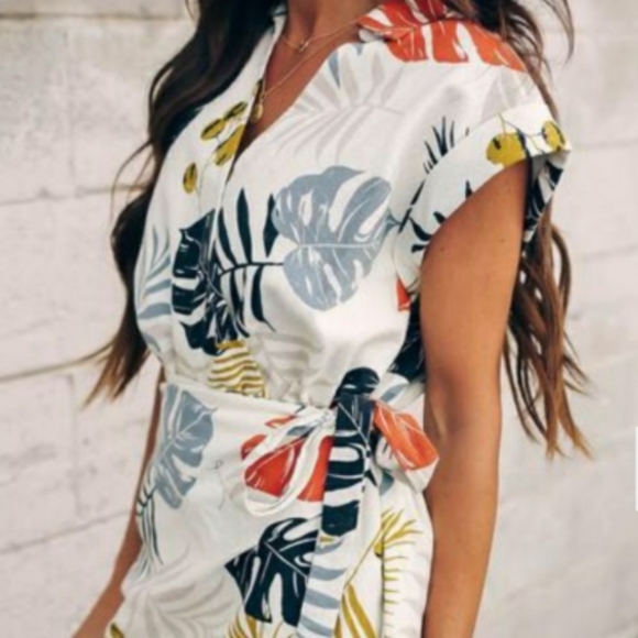 NEW VICI Canyon Palm Print Tie Dress - Picture 4 of 15